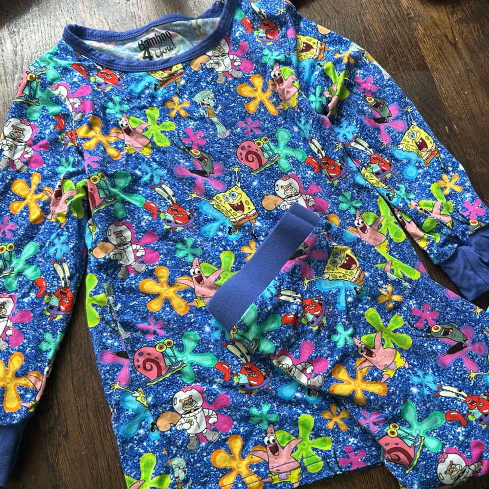 BAMBOO Blue Cartoon Print Kids Pajama Set